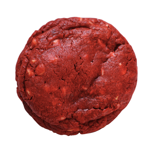 Red Velvet cookie with white chocolate chips