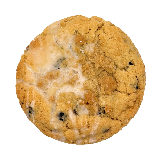 Cookie with a white center on a white background